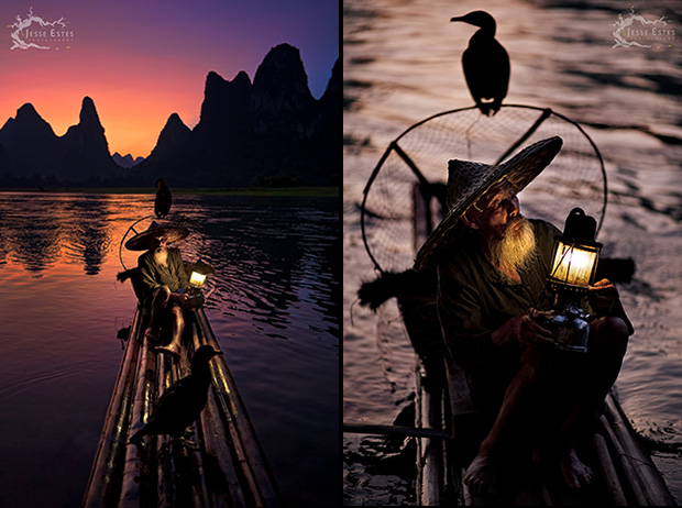Cormorant Fisherman - Photographing Guilin China